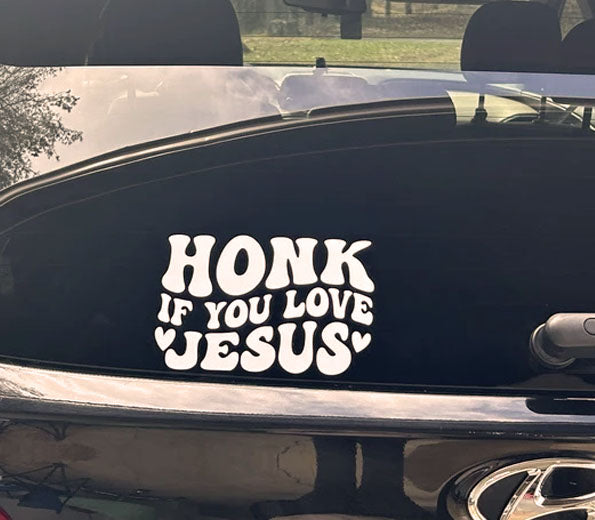 Honk If You Love Jesus Car Decal