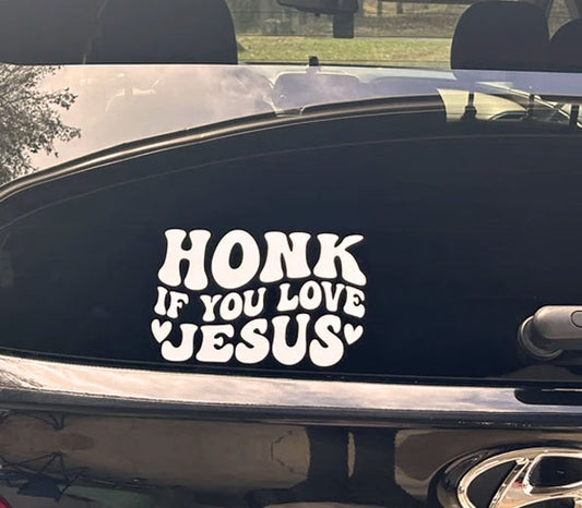 Honk If You Love Jesus Car Decal