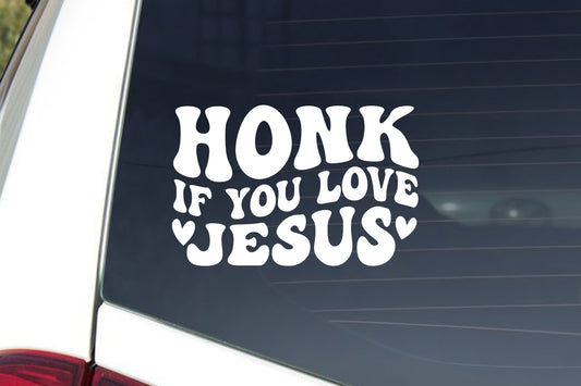 Honk If You Love Jesus Car Decal